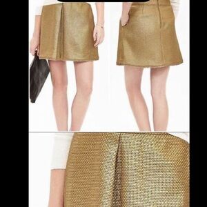 Banana Republic mini metallic gold skirt